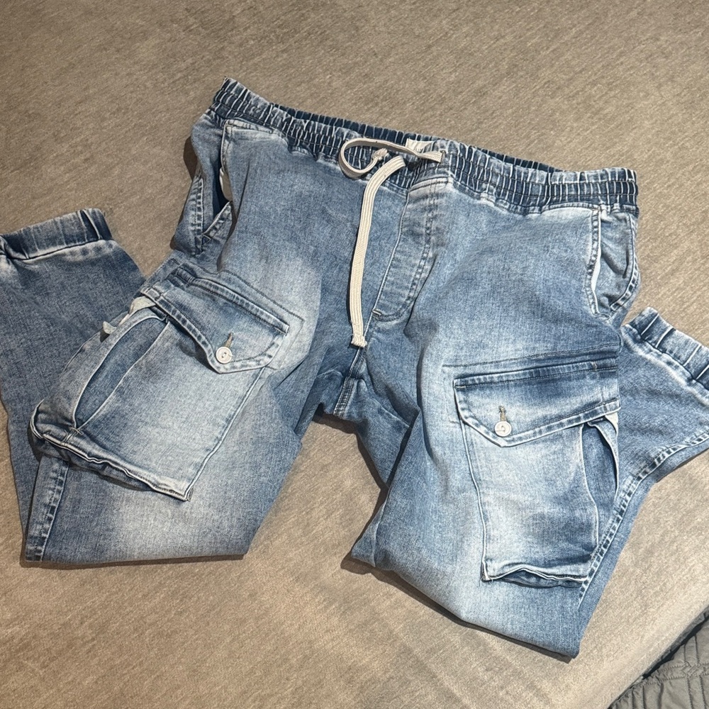 SUN + STONE denim joggers